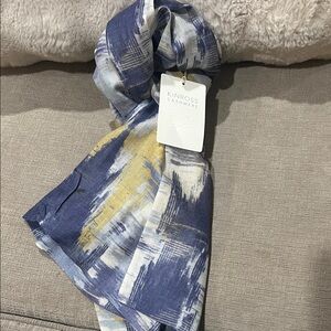 Kinross Blue and Gold Artistic Scarf